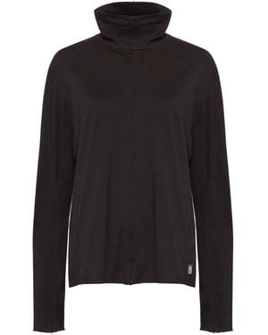 MM6 by Maison Martin Margiela Roll-Neck Cotton Jersey Jumper - Black