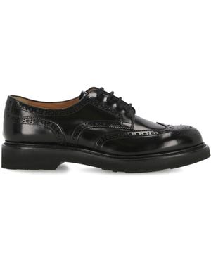 Church's Leather Perforated Flat Shoes - Black