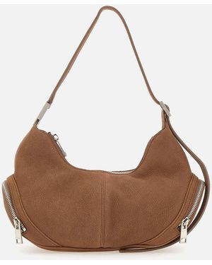 OSOI Crescent Leather Hobo Shoulder Bag - Brown