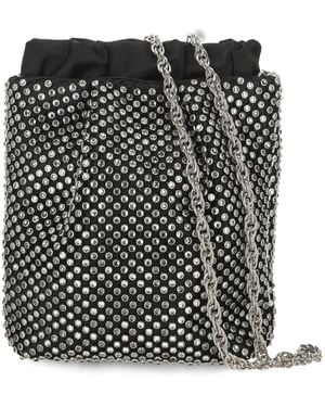 Rodo Satin Crystal Embellished Bag - Black