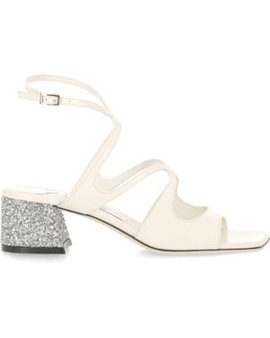 Jimmy Choo Azilia 45Mm Leather Sandals - Natural