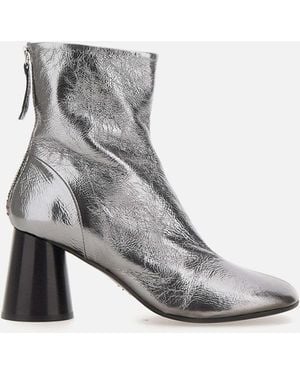 Halmanera Metallic Leather Ankle Boots - Grey