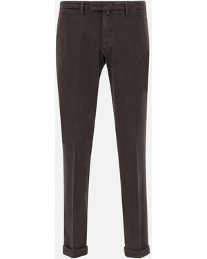 BRIGLIA Bi-Stretch Cotton Dark Trousers - Grey