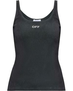 Off-White c/o Virgil Abloh Off Off Logo Ribbed Tank Top - Black