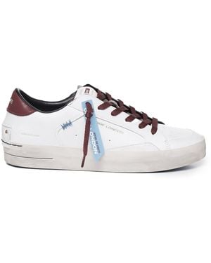 Crime London Calfskin Low-Top Lace-Up Sneakers - White