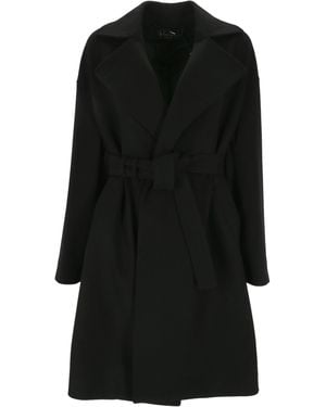 Heresis Elegant Wool Coat For - Black