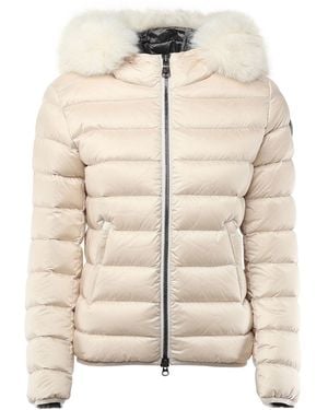 Colmar Down Coat With Fur Hood - Natural