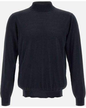 Filippo De Laurentis Merino Wool Turtleneck Sweater - Blue