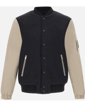 Replay Wool Blend Padded Jacket - Blue