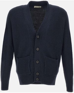 Filippo De Laurentis Extrafine Merino Wool Cardigan - Blue