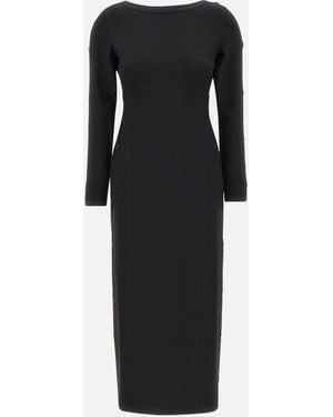 Iceberg Cotton Viscose Long Sleeve Dress - Black