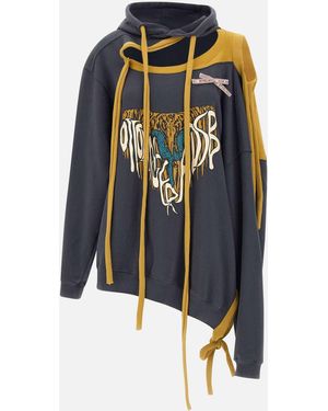 ANDERSSON BELL Cotton Oversize Sweatshirt With Hood - Blue