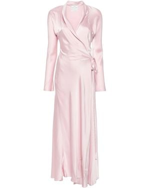 Forte Forte Rose Silk Satin Wrap Dress - Pink