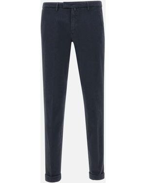 BRIGLIA Bi-Stretch Cotton Trousers - Blue