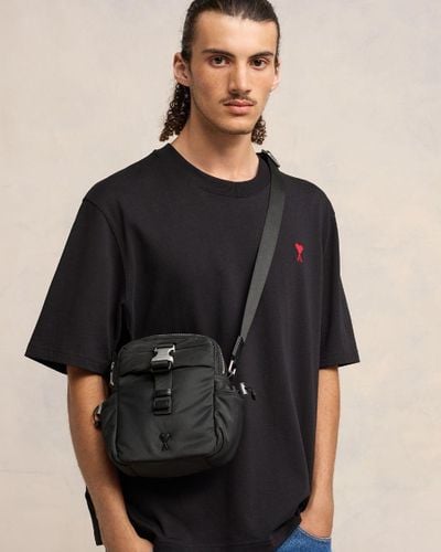 Ami Paris Ami De Coeur Crossbody Pocket Bag - Black