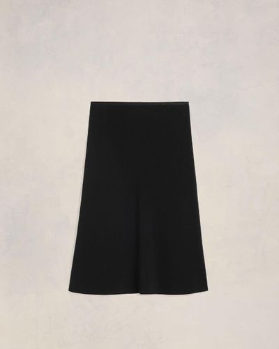 Ami Paris Midi Skirt With Elasticated Waist - Black