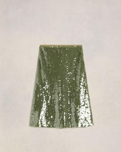 Ami Paris Embroidered Skirt - Green