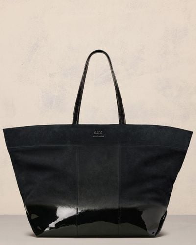 Ami Paris East West Maxi Ami Shopping Bag - Black