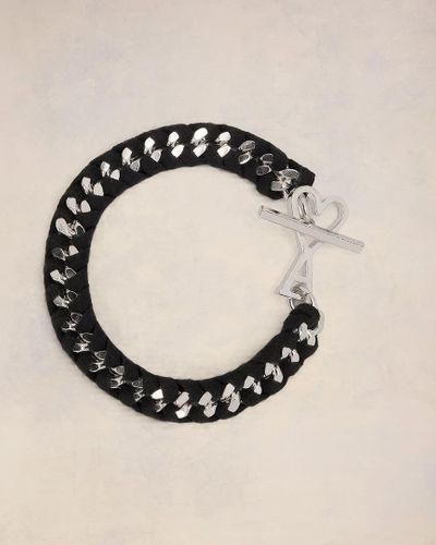 Ami Paris Ami De Coeur Braided Chain Bracelet - Black