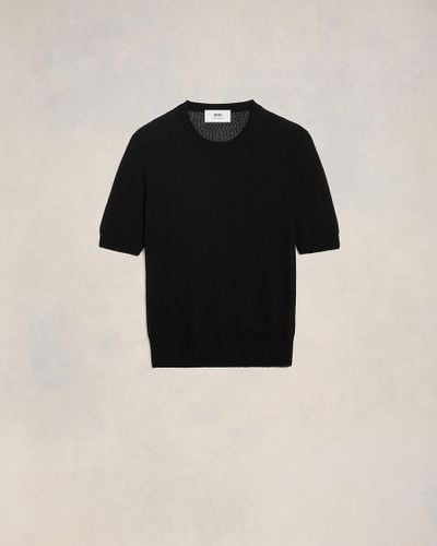 Ami Paris Boucle Crewneck T-Shirt - Black