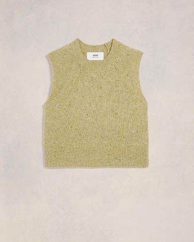 Ami Paris Pull sans manches broderie ami - Neutre