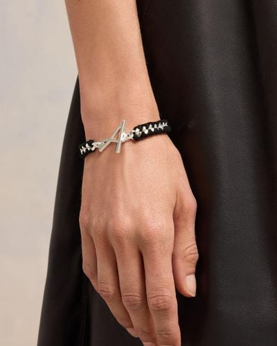 Ami Paris Ami De Coeur Braided Chain Bracelet - Black