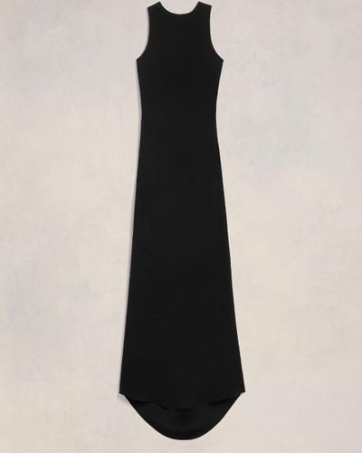 Ami Paris Long Dress With Bias Cut - Black