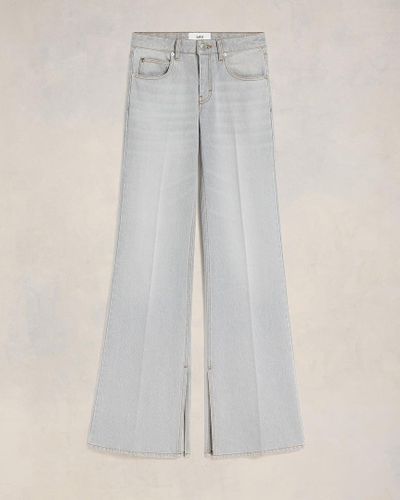 Ami Paris Slitted Flare Fit Jeans - White