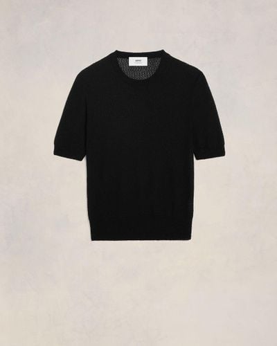Ami Paris Boucle Crewneck T-shirt - Black