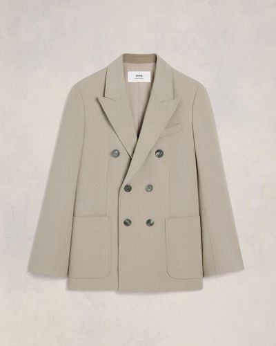 Ami Paris Double Breasted Jacket - Natural
