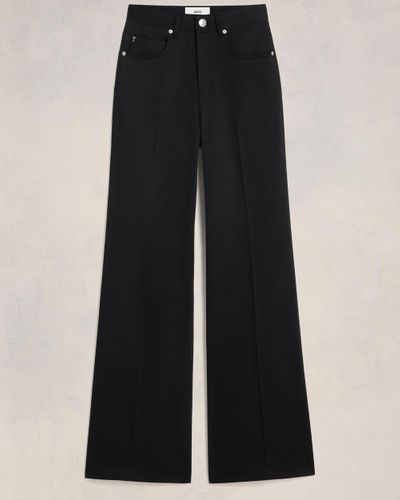 Ami Paris Flare Fit Trousers - Black