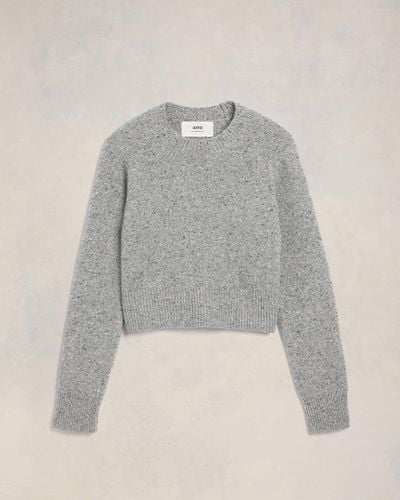 Ami Paris Ami Embroidery Crewneck Sweater - Gray