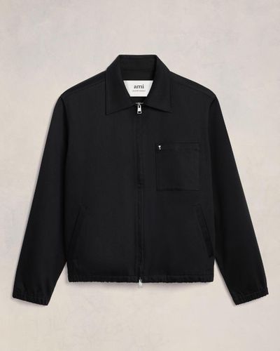 Ami Paris Ami De Coeur Zipped Jacket - Black