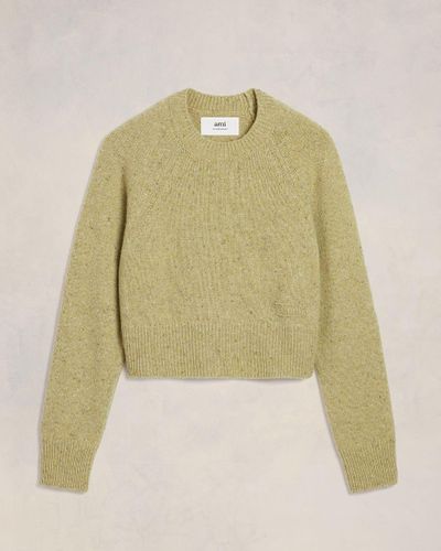 Ami Paris Ami Embroidery Crewneck Sweater - Green