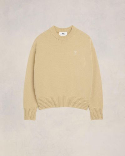 Ami Paris Ami De Coeur Crewneck Sweater - Natural