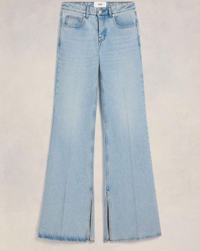 Ami Paris Slitted Flare Fit Jeans - Blue