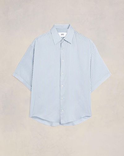 Ami Paris Boxy Fit Short Sleeve Shirt - Blue