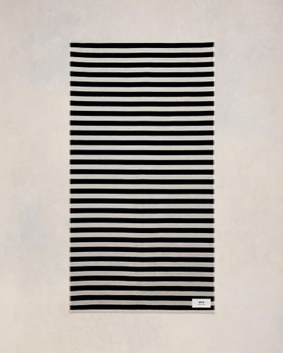 Ami Paris Striped Beach Towel - Black