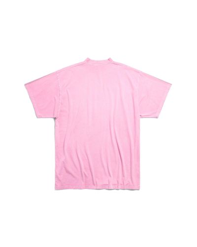 Balenciaga Paris Moon T-shirt Oversized - Pink