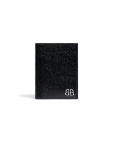 Balenciaga Monaco Vertical Bifold Wallet - Black