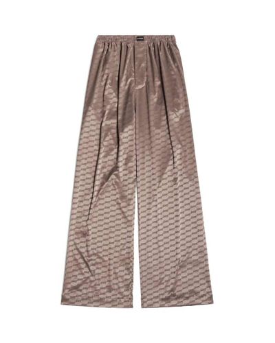 Balenciaga Bb Monogram Loose Pajama Pants - Brown