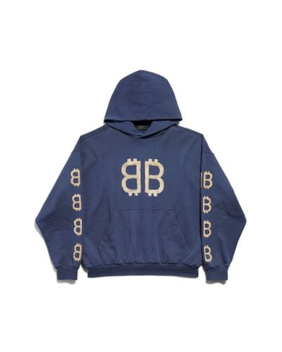 Balenciaga Crypto hoodie medium fit - Blau