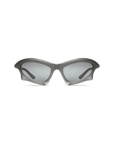 Balenciaga Bat Rectangle Sunglasses - Metallic