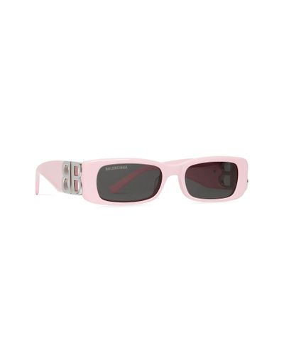 Balenciaga Dynasty Rectangle Sunglasses - Pink