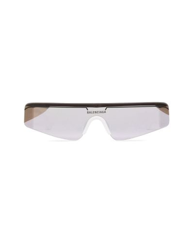 Balenciaga Ski Rectangle Sunglasses - White