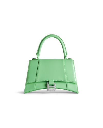 Balenciaga Hourglass kleine handtasche aus box-kalbsleder - Grün
