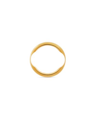 Balenciaga Logo-engraved Polished-finish Ring - Metallic
