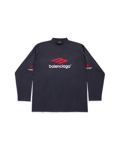 Balenciaga 3b Sports Icon Long Sleeve T-shirt Oversized - Blue