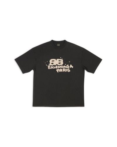 Balenciaga T-shirt hand-drawn bb icon medium fit - Nero