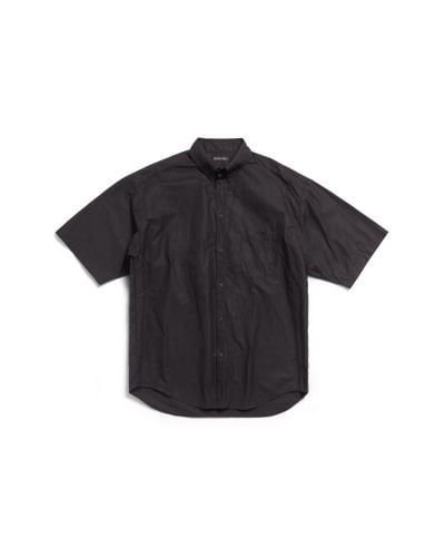 Balenciaga Political Stencil Short Sleeve Shirt Large Fit - Black